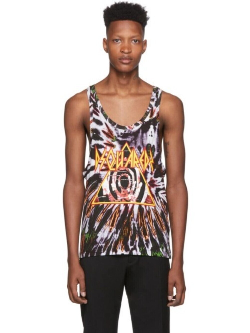 Dsquared2 Green Tie-Dye Printed Tank Top size S BNWT